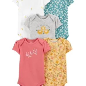 Set De 5 Bodies Flores Carter's