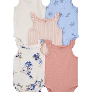 Set De 5 Bodies Sin Manga de Flores Carter's