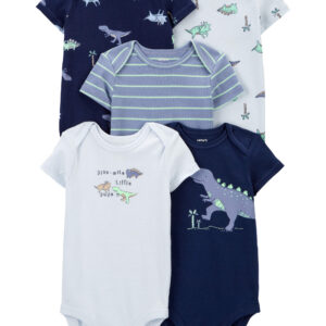 Set De 5 Bodies Azules Dinosaurios Carter's