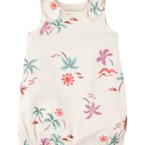 Enterizo Femenino Blanco Estampado Flores Sin Manga Carter's