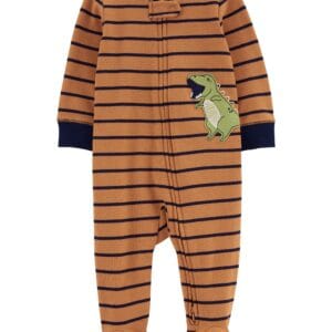 Pijama Enteriza Café Rayas Azules