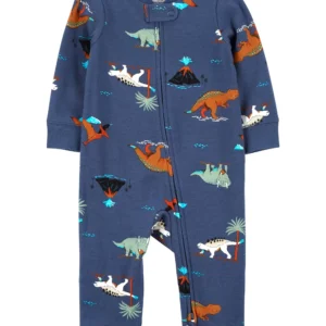 Pijama Enteriza Azul Dinosaurios