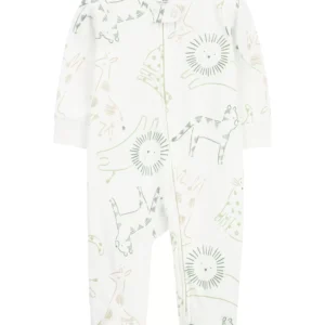 Pijama Enteriza Blanca Estampada