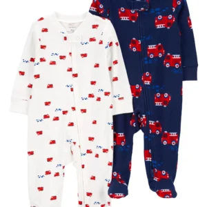 Set de 2 Pijamas Enterizas Carros