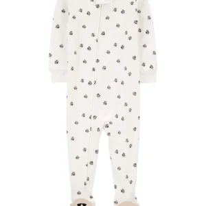 Pijama Enteriza Blanca Huellitas