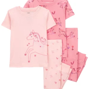 Set de 2 Pijamas Femeninas Rosadas Estampadas Unicornio Carter´s
