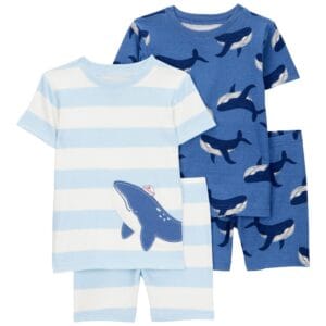Set de 2 Pijamas Masculina 2 Piezas Azules Estampado Ballenas Carter's