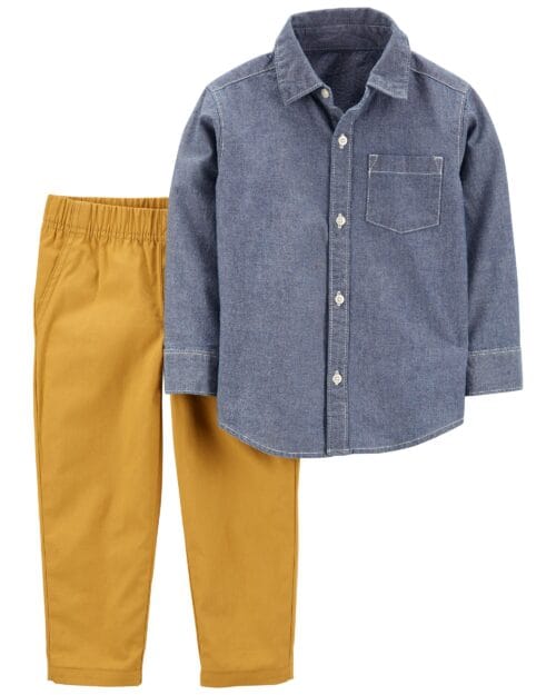 Set de 2 Piezas Pantalón Y Camisa Manga Larga