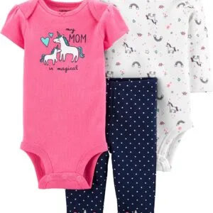 Set de 3 Piezas Pantalón Largo Y 2 Bodies
