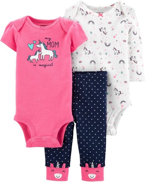 Set de 3 Piezas Pantalón Largo Y 2 Bodies