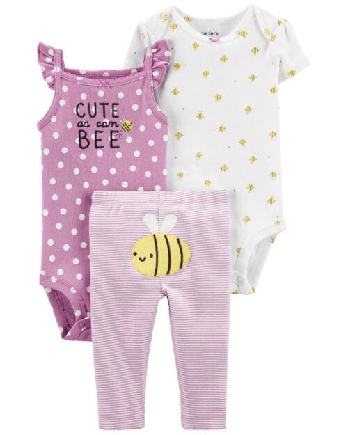 Set de 3 Piezas Pantalón Lila Bodies Estampados