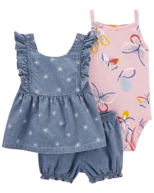 Set de 3 Piezas Lila Estampado