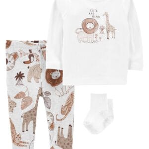 Set De Primer Día Café Estampado