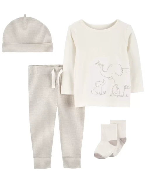 Set De Primer Estampado Elefante