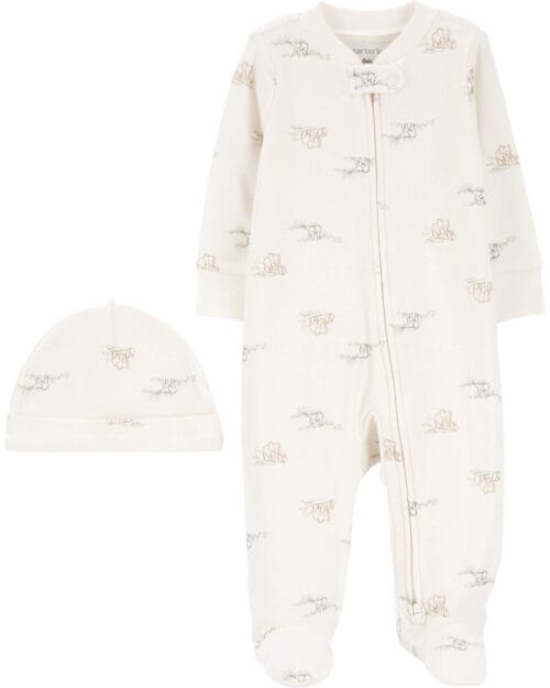 Set De Primer Estampado Elefante y Osos