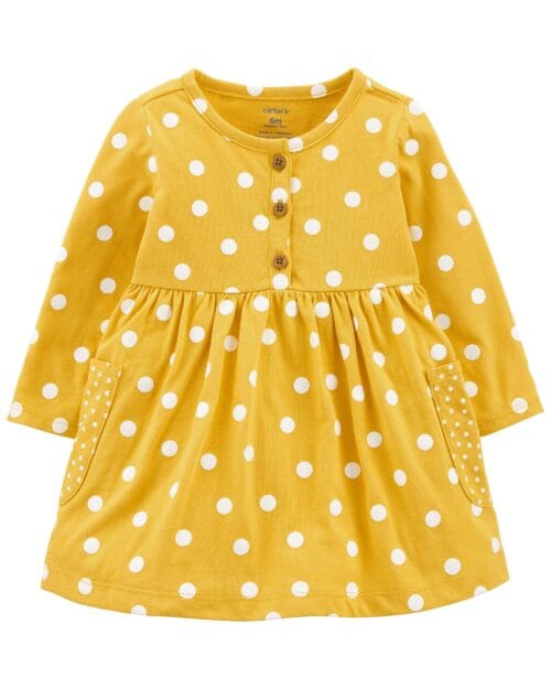 Vestido Mostaza Manga Larga