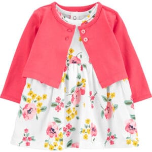 Vestido Con Chaqueta Roja